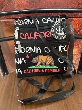 Robin Ruth Black California Republic Bear Messenger Bag